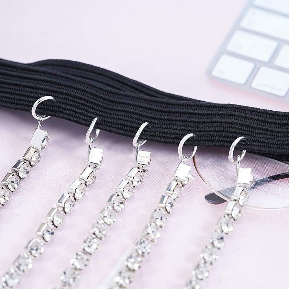 Leg Jewelry Rhinestone Body Chain for Women Thigh Rave Festival Beach Party - Picture 3 of 7